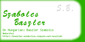 szabolcs baszler business card